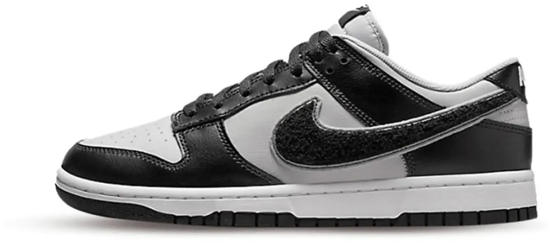 Nike Dunk Low Chenille Swoosh Black Grey