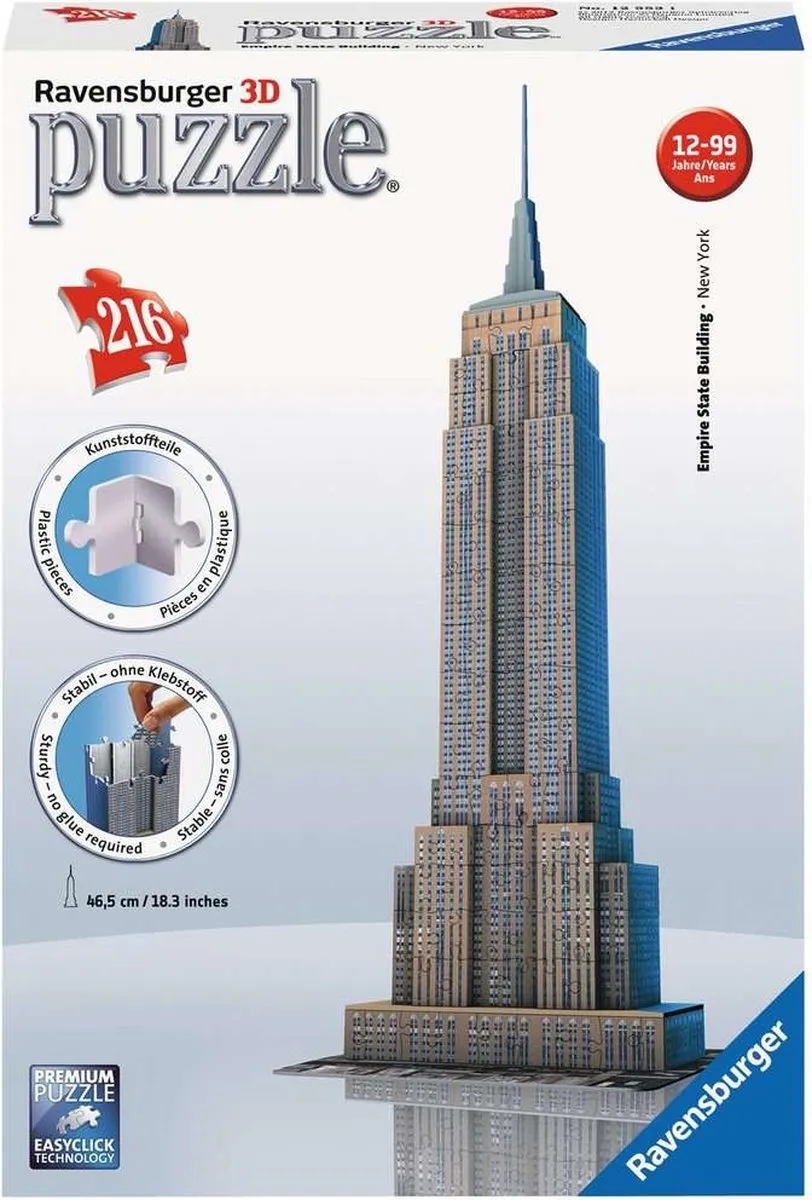 Ravensburger Empire State Building 3D Puzzel - 216 Stuks - afbeelding 6 van 6