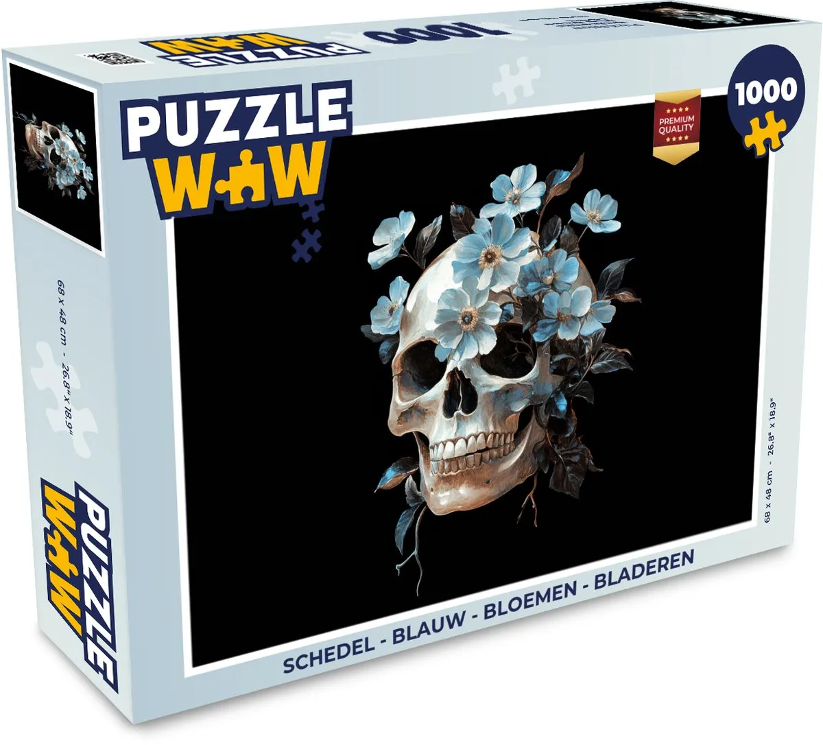 PuzzleWow Schedel Bloemen Legpuzzel 1000 Stuks