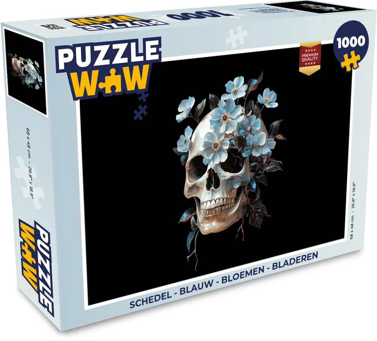 PuzzleWow Schedel Bloemen Legpuzzel 1000 Stuks