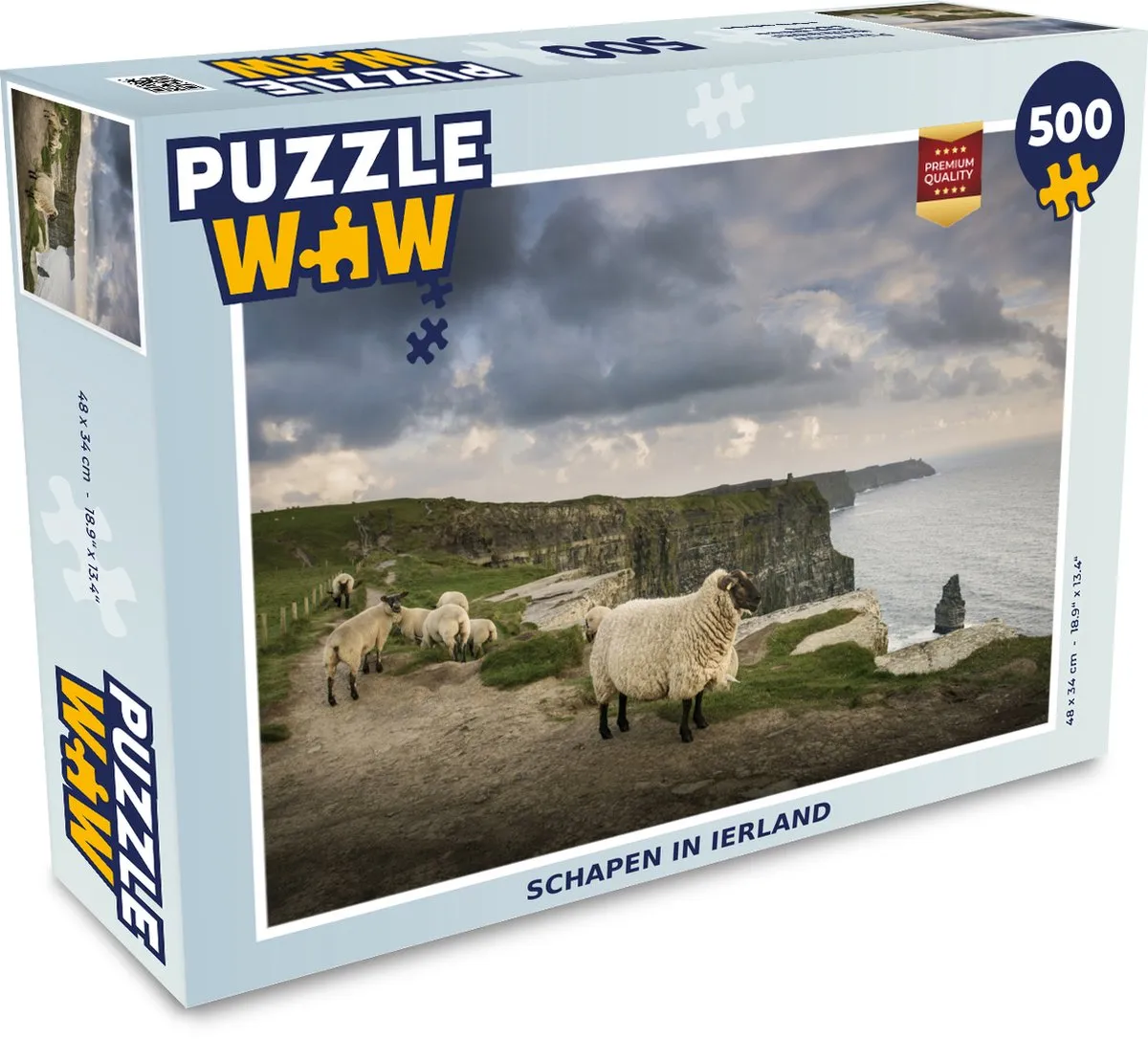 PuzzleWow Schapen in Ierland Legpuzzel 500 Stuks - Multicolor