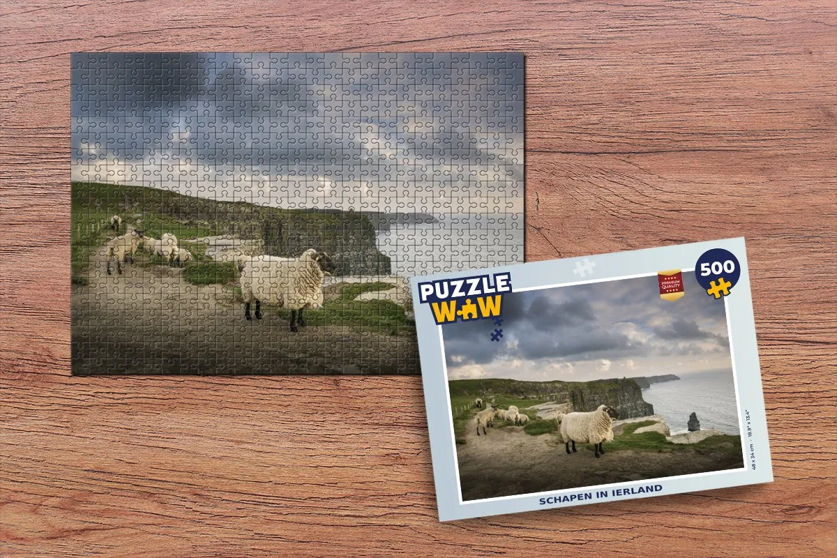 PuzzleWow Schapen in Ierland Legpuzzel 500 Stuks - Multicolor