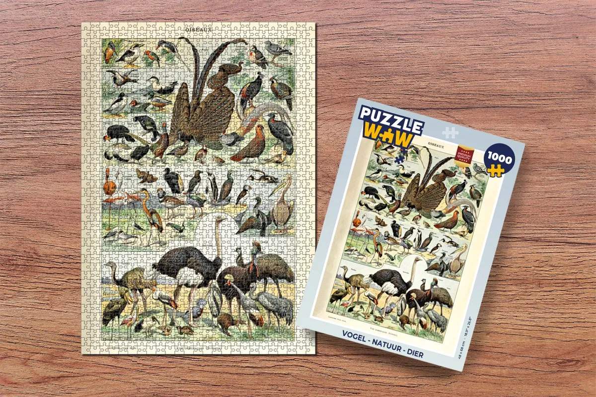 PuzzleWow Vogel Natuur Legpuzzel 1000 Stuks - Multicolor