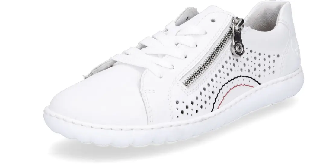 Rieker damesschoen lage veterschoen slip-on 52824-80 parelwit