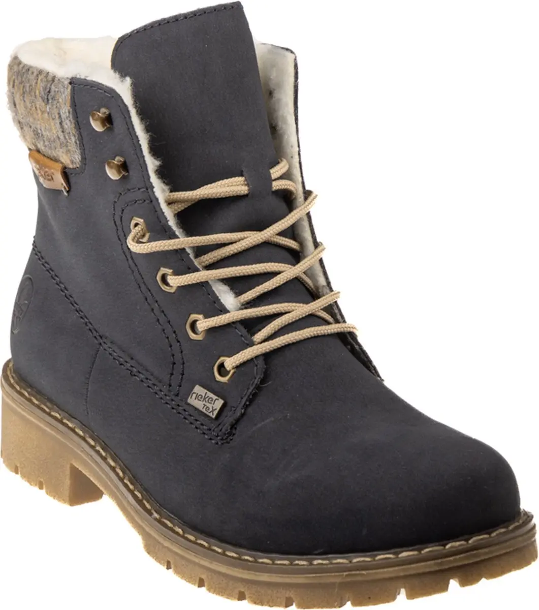 Rieker Veterschoenen Hoog Blauw - Maat 37