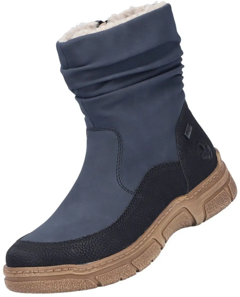 Rieker dames TEX laarzen donkerblauw gevoerd -extra breed