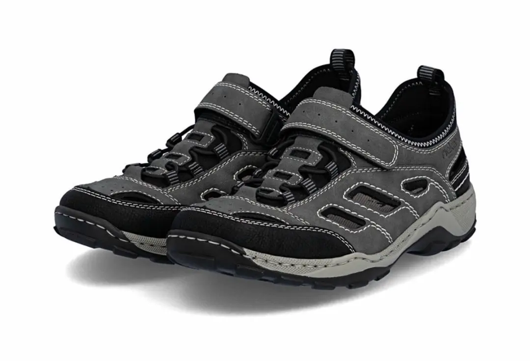 Rieker Heren Trekkingsandalen, Sandalen, 08063-45 Grey Combination