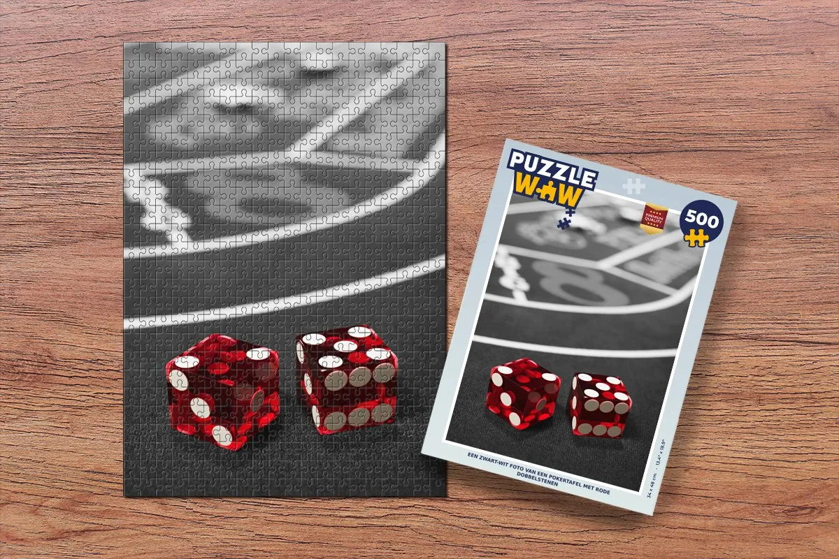 PuzzleWow Pokertafel Legpuzzel 500 Stuks - Multicolor