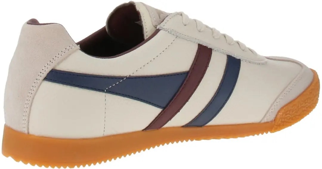 Gola Harrier Leer Herensneaker - Off White/Navy/Burgundy