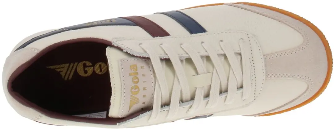 Gola Harrier Leer Herensneaker - Off White/Navy/Burgundy