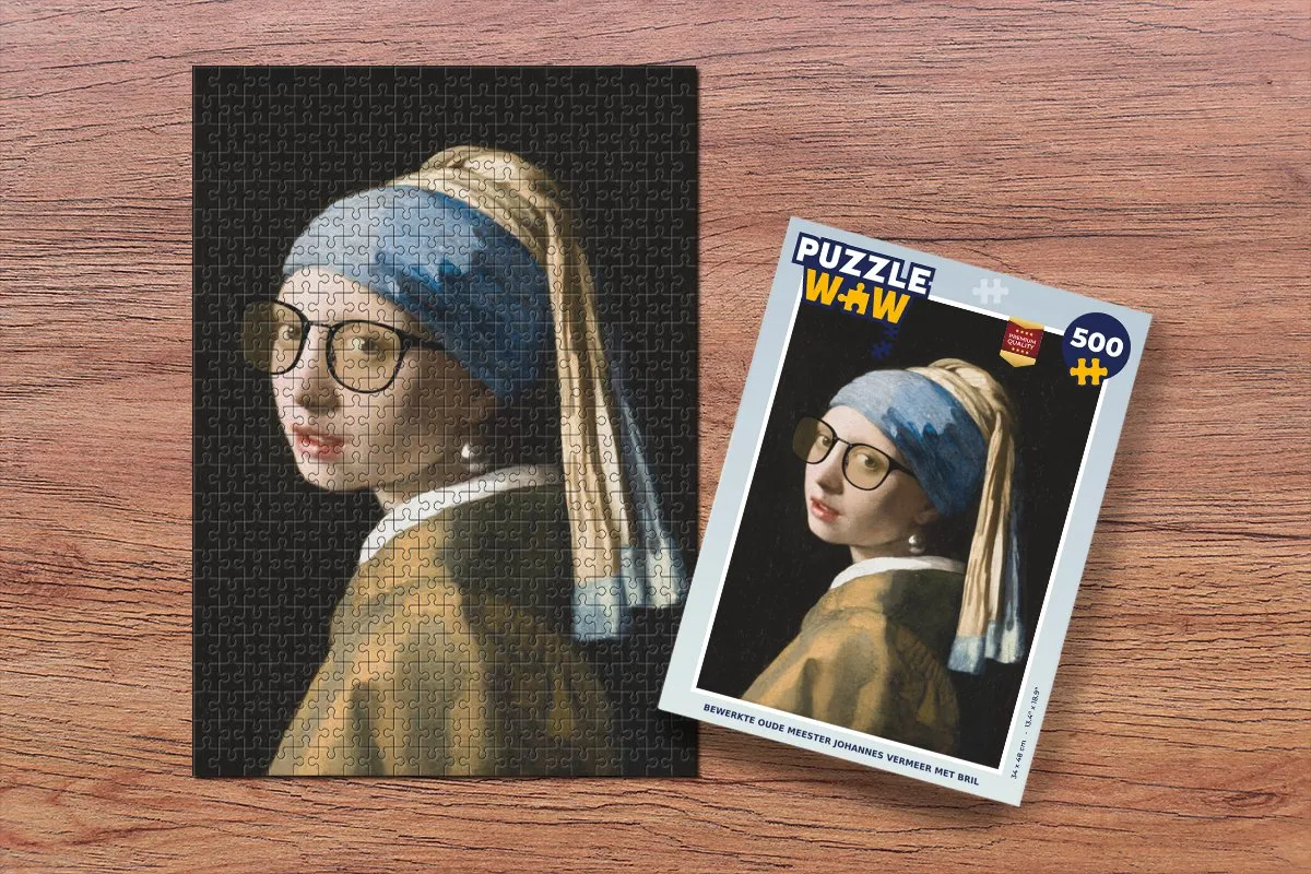 PuzzleWow Meisje met de Parel Legpuzzel 500 Stuks - Multicolor