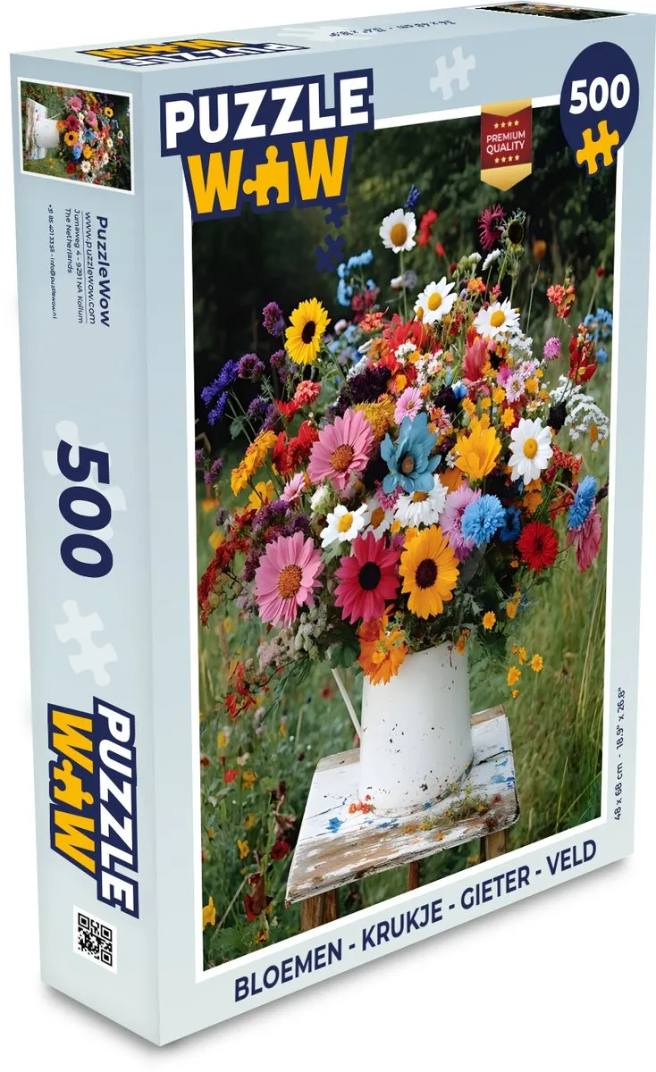 PuzzleWow Bloemen Krukje Gieter Veld Legpuzzel 500 Stuks - MPN 8721414234646