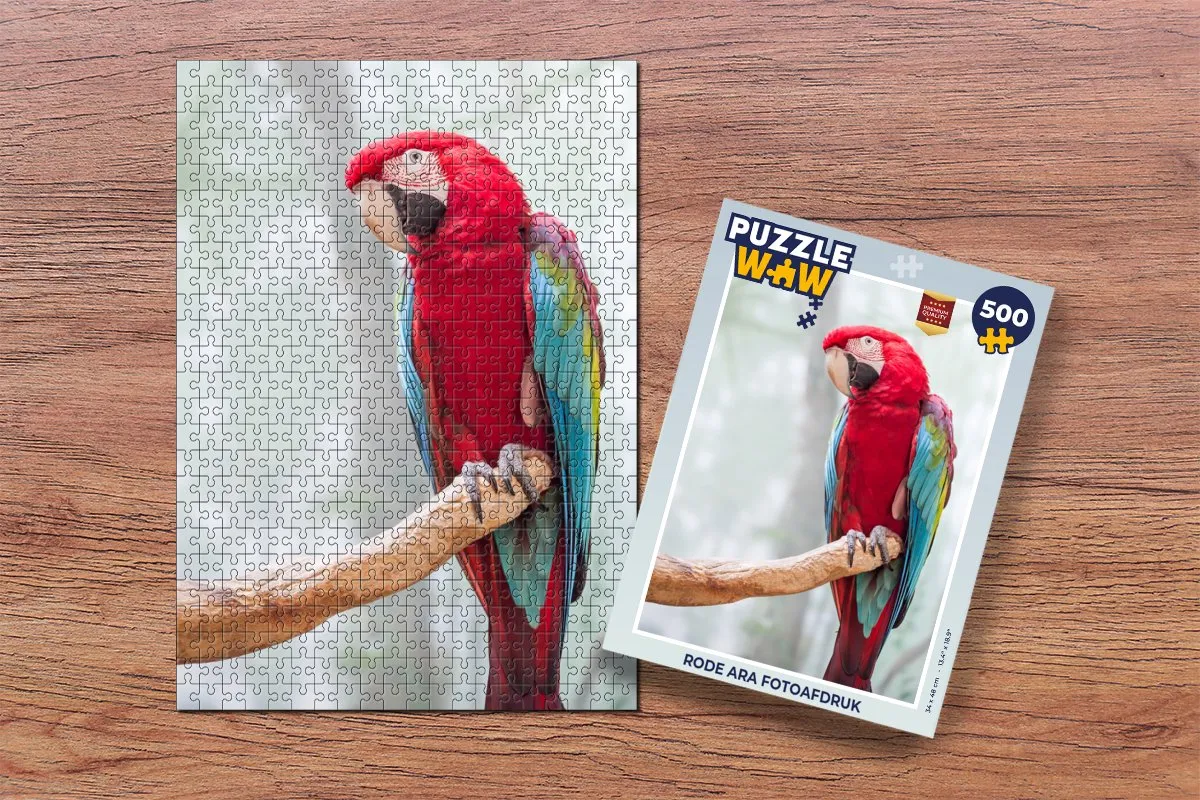 PuzzleWow Legpuzzel Rode ara 500 Stuks - Multicolor