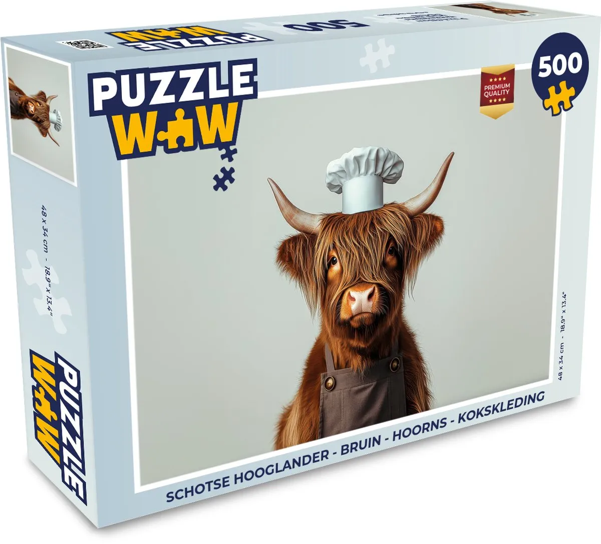 PuzzleWow Schotse Hooglander Legpuzzel 500 Stuks - Kokskleding