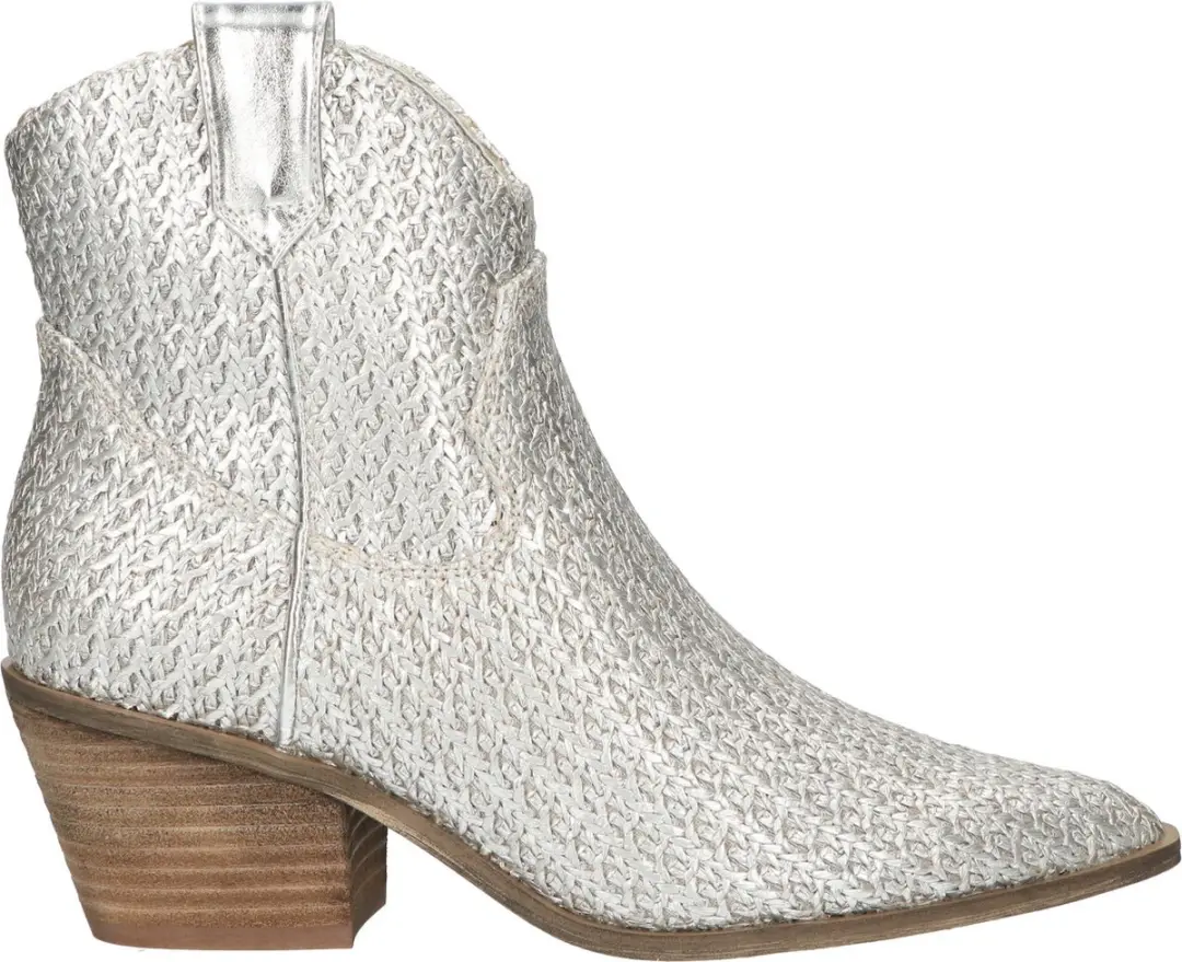 La Strada Western Bootie Zilver Raffia
