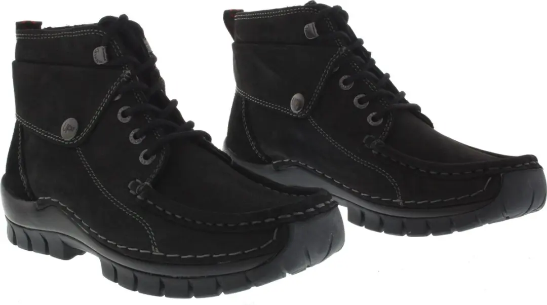 Wolky Dames Hoge Veterschoenen 04725 Jump - Zwart