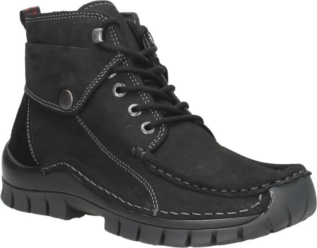 Wolky Dames Hoge Veterschoenen 04725 Jump - Zwart