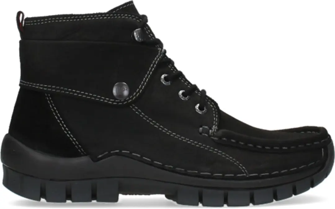 Wolky Dames Hoge Veterschoenen 04725 Jump - Zwart