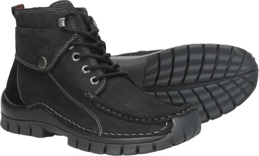 Wolky Dames Hoge Veterschoenen 04725 Jump - Zwart