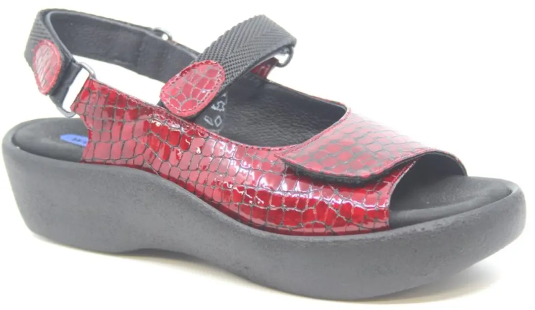 Wolky Sandalen Jewel rood crocolook lakleer
