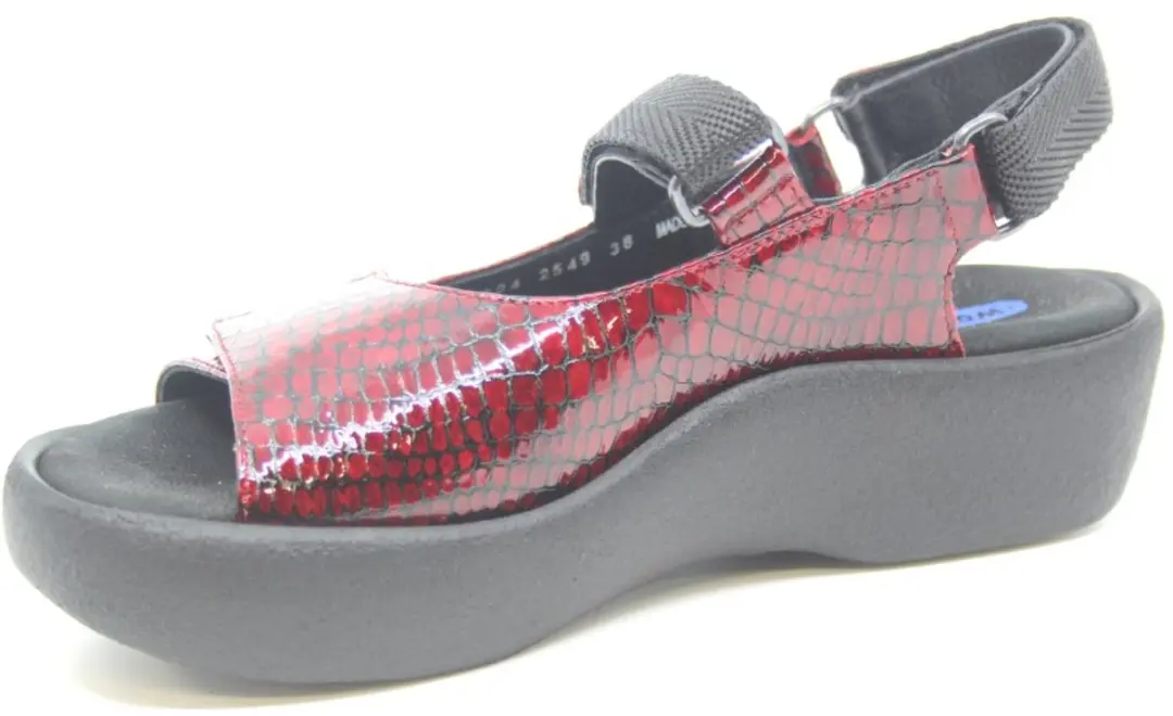 Wolky Jewel Mini Croco Sandalen - Rood - 38 - afbeelding 2 van 6