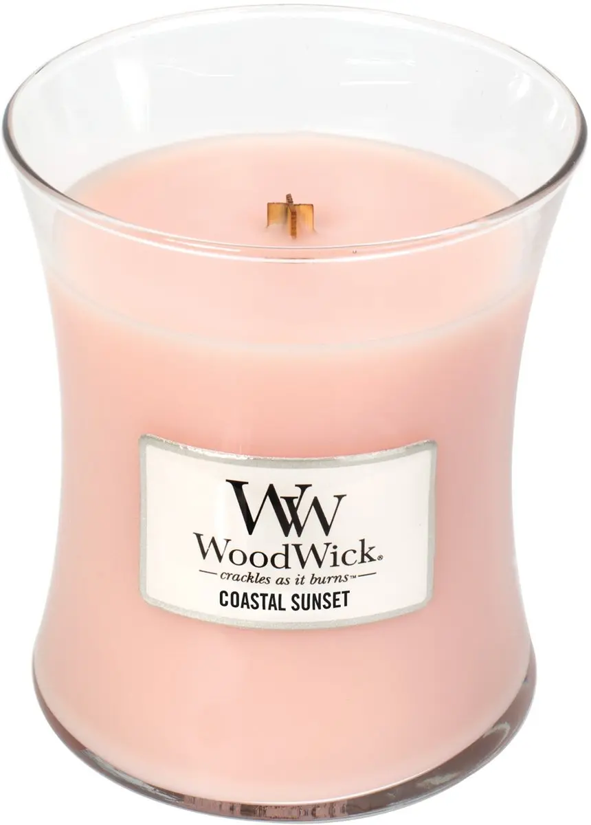 Woodwick Hourglass Medium Geurkaars Coastal Sunset - 60 Branduren - afbeelding 3 van 5