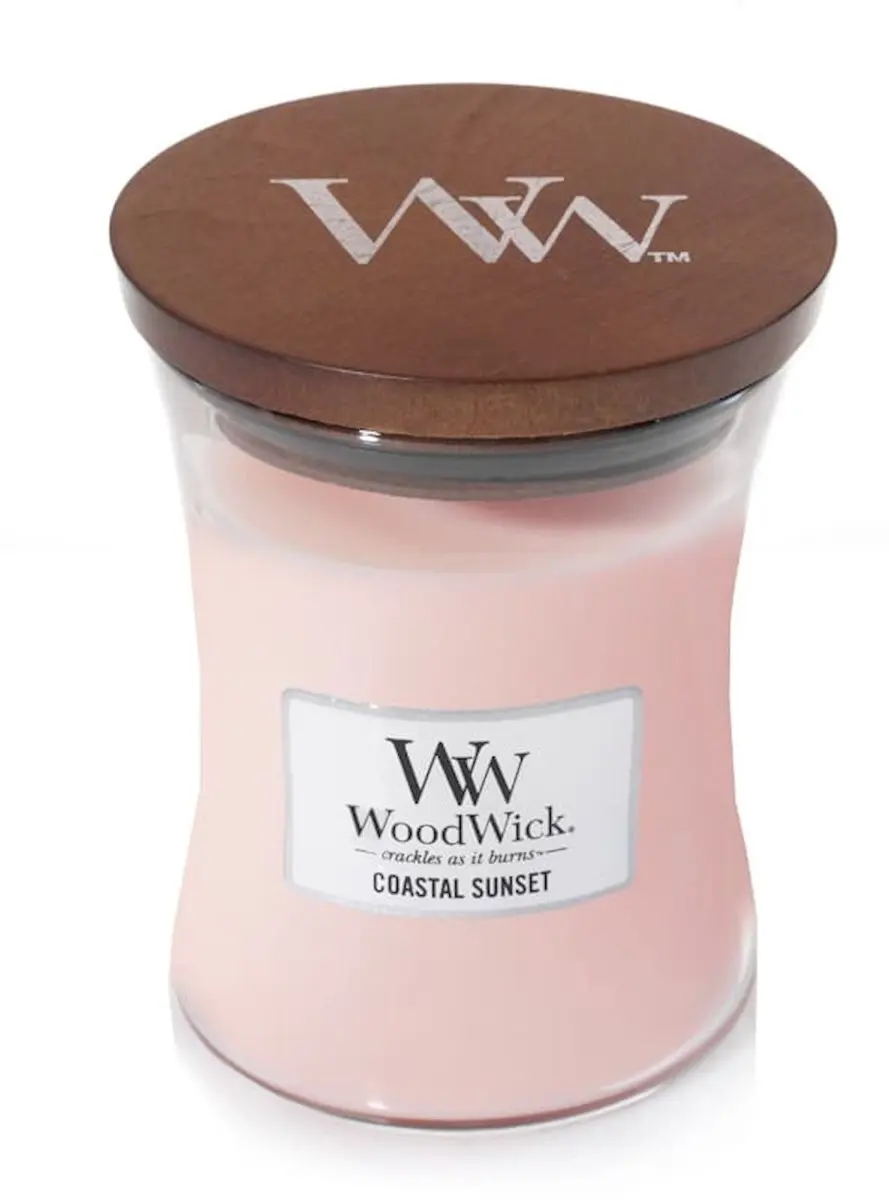 Woodwick Hourglass Medium Geurkaars Coastal Sunset - 60 Branduren - afbeelding 2 van 5