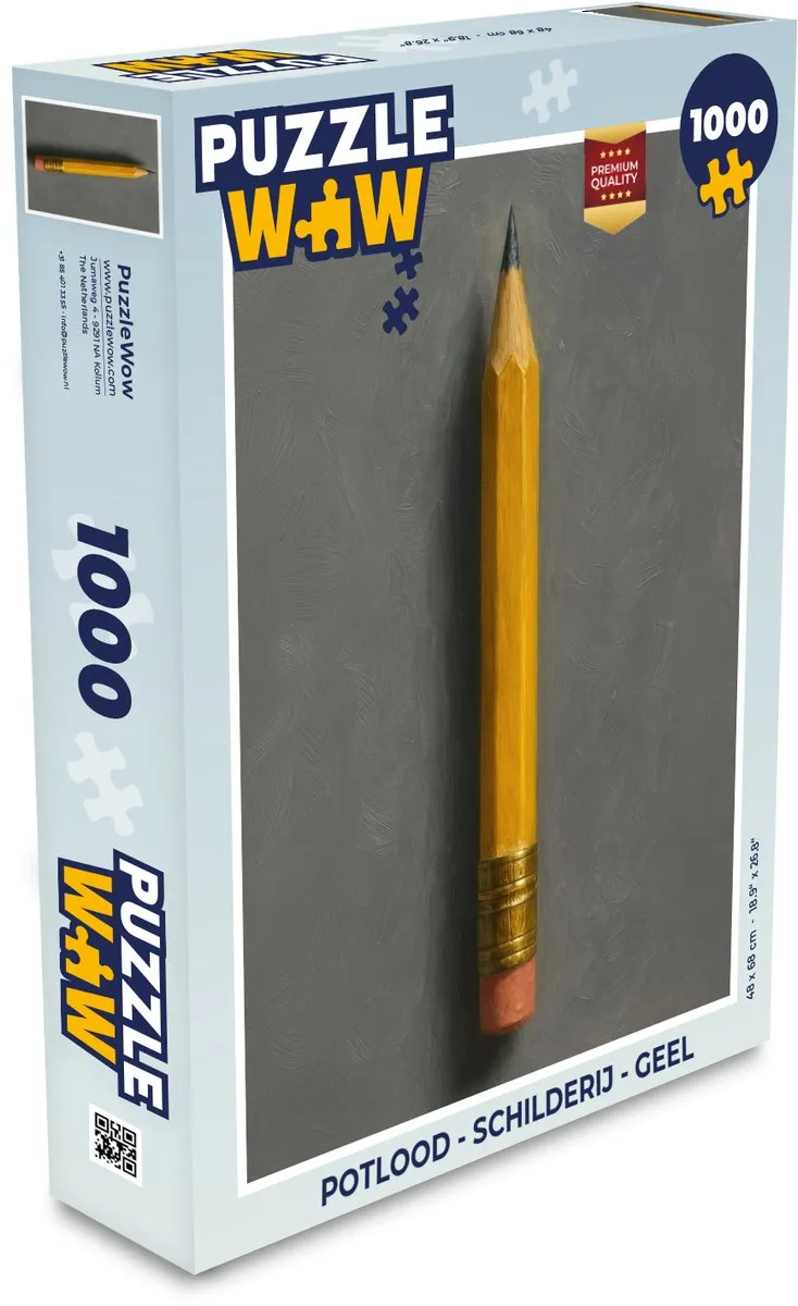 PuzzleWow Potlood Puzzel 1000 Stuks - Geel