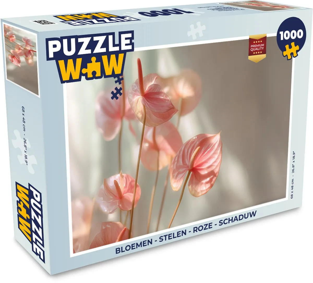 PuzzleWow Bloemen Legpuzzel 1000 Stuks - Roze