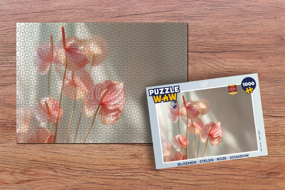 PuzzleWow Bloemen Legpuzzel 1000 Stuks - Roze