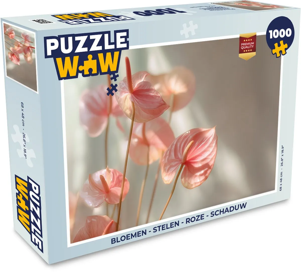 PuzzleWow Bloemen Legpuzzel 1000 Stuks - Roze