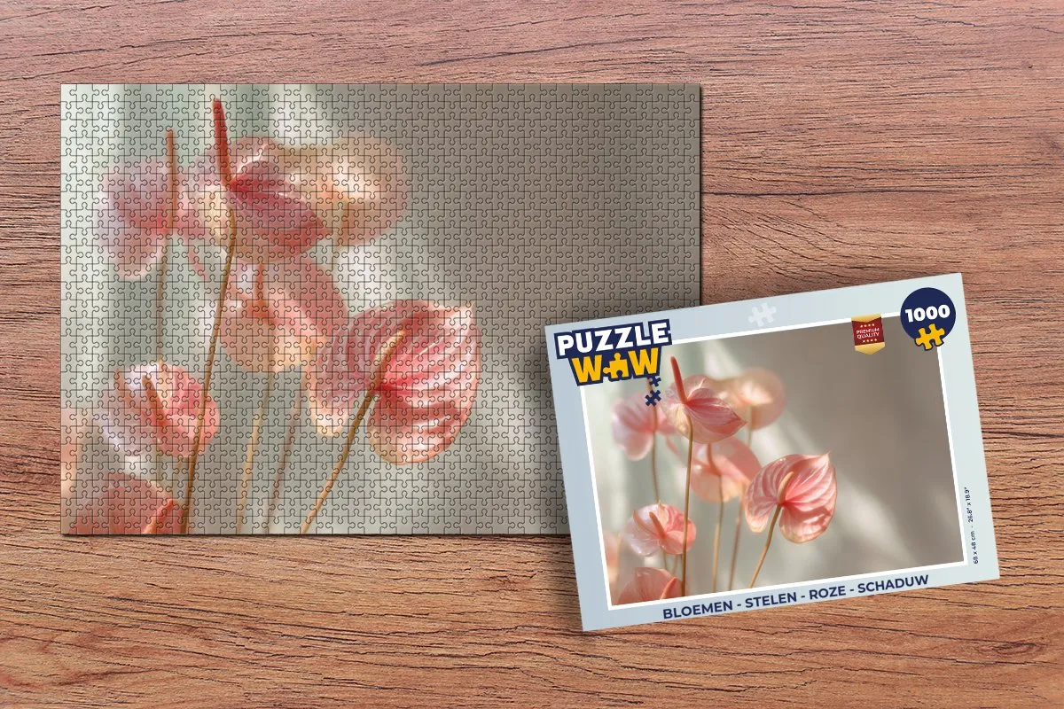 PuzzleWow Bloemen Legpuzzel 1000 Stuks - Roze