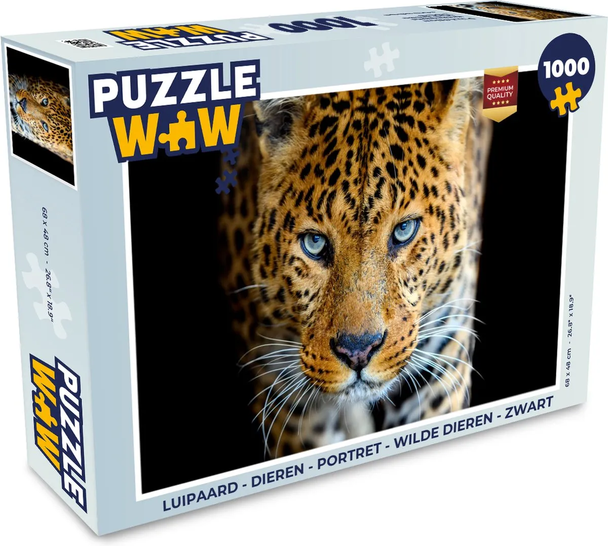 PuzzleWow Luipaard Dieren Portret Legpuzzel 1000 Stuks - Multicolor