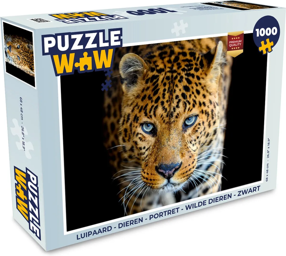 PuzzleWow Luipaard Dieren Portret Legpuzzel 1000 Stuks - Multicolor