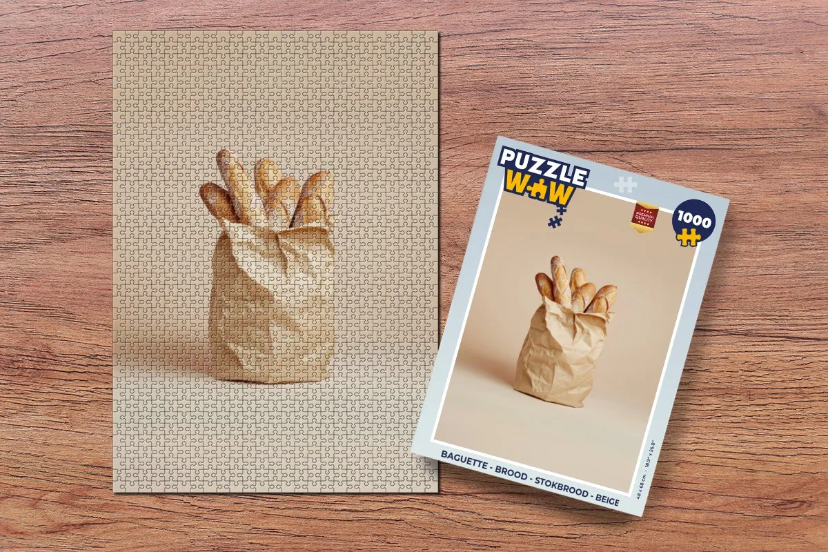 PuzzleWow Baguette Legpuzzel 1000 Stuks - Stokbrood Beige