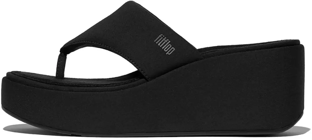 FitFlop Wedge Toe-Post Sandalen Dames - Zwart - afbeelding 5 van 6