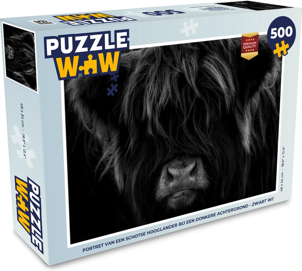 PuzzleWow Schotse Hooglander Legpuzzel 500 Stuks - Multicolor