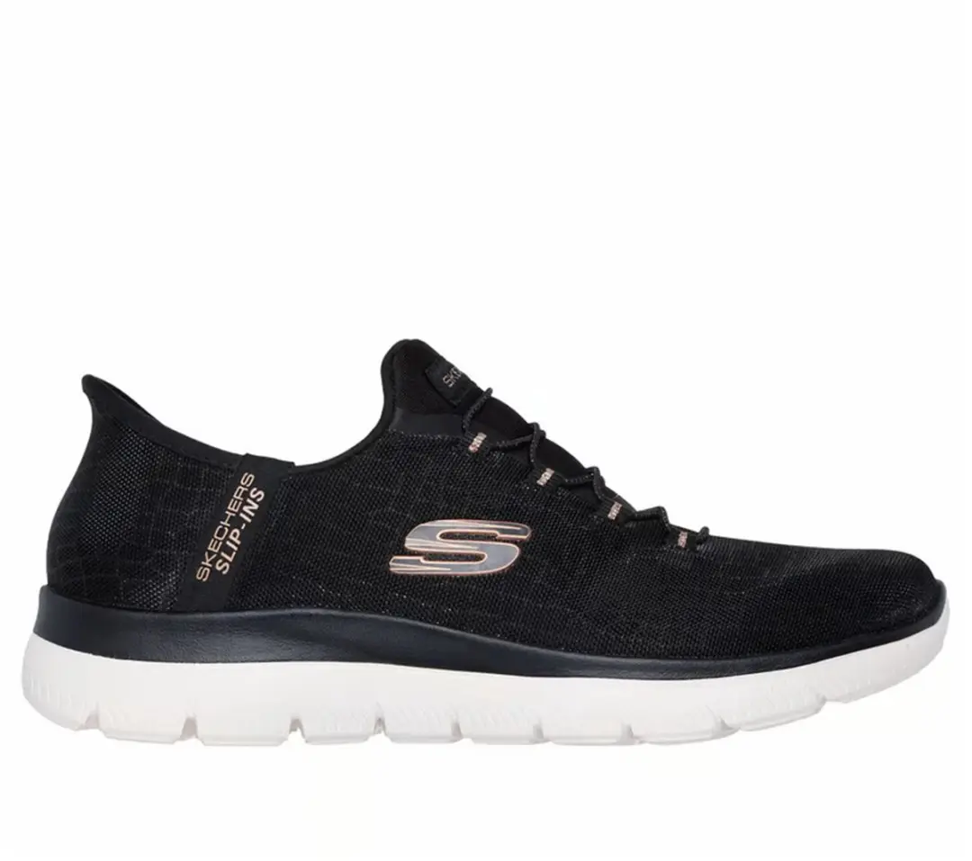 Buty Damskie SKECHERS SUMMITS CLASSY NIGHT 150128W-BKRG Czarne Slip-Ins 38,5