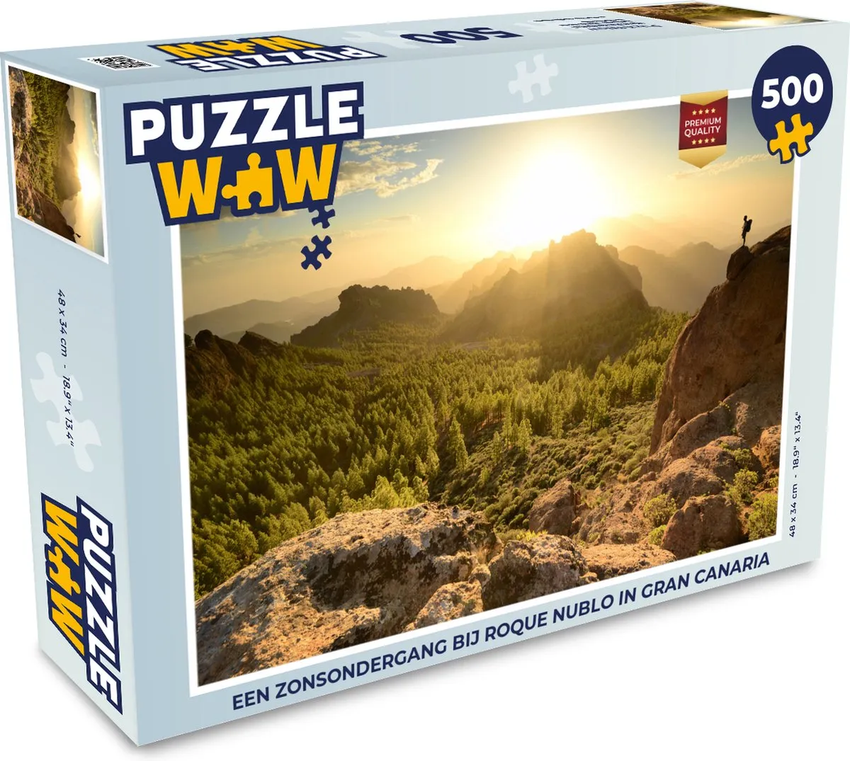 PuzzleWow Legpuzzel Roque Nublo Gran Canaria 500 Stuks - Multicolor