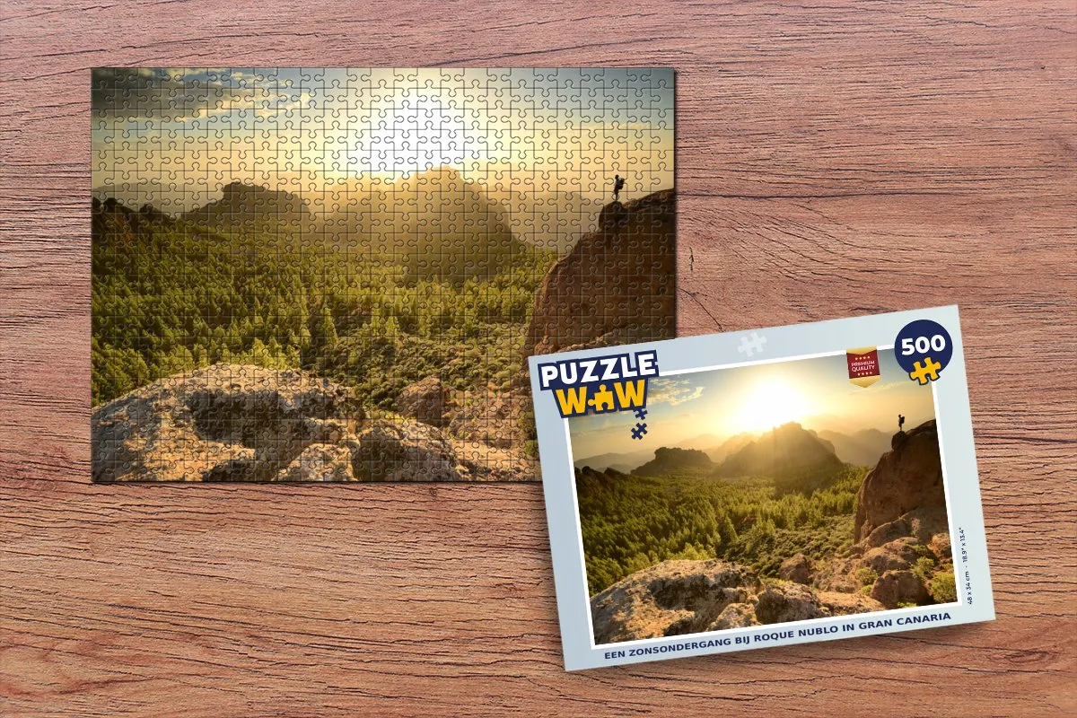 PuzzleWow Legpuzzel Roque Nublo Gran Canaria 500 Stuks - Multicolor