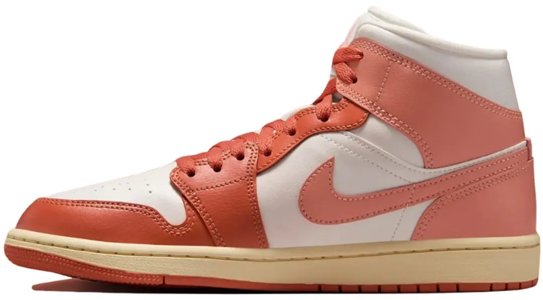 Nike Air Jordan 1 Mid Dames - Roze/Wit - afbeelding 2 van 6