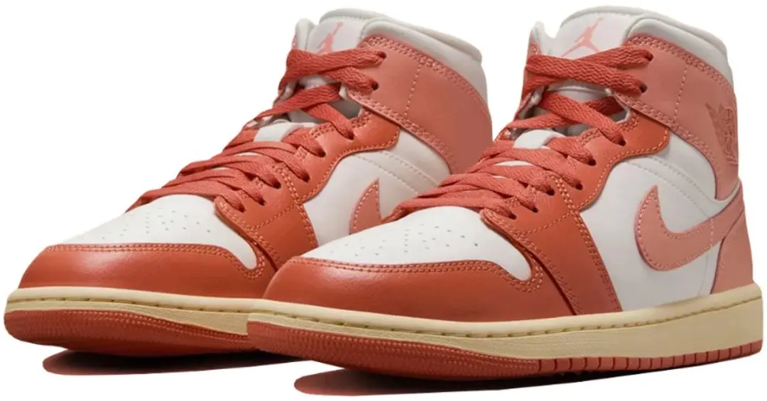 Nike Air Jordan 1 Mid Dames - Roze/Wit - afbeelding 3 van 6