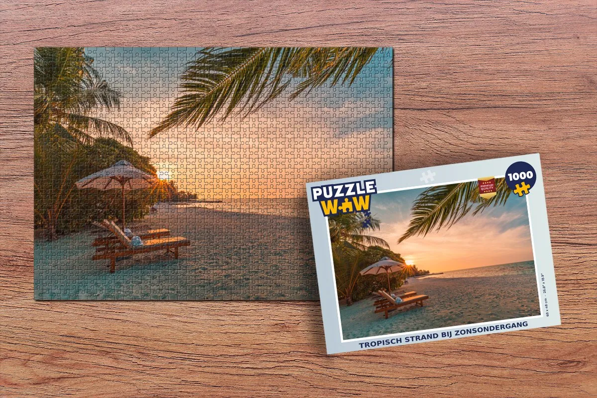 PuzzleWow Strandstoel Legpuzzel 1000 Stuks - Multicolor