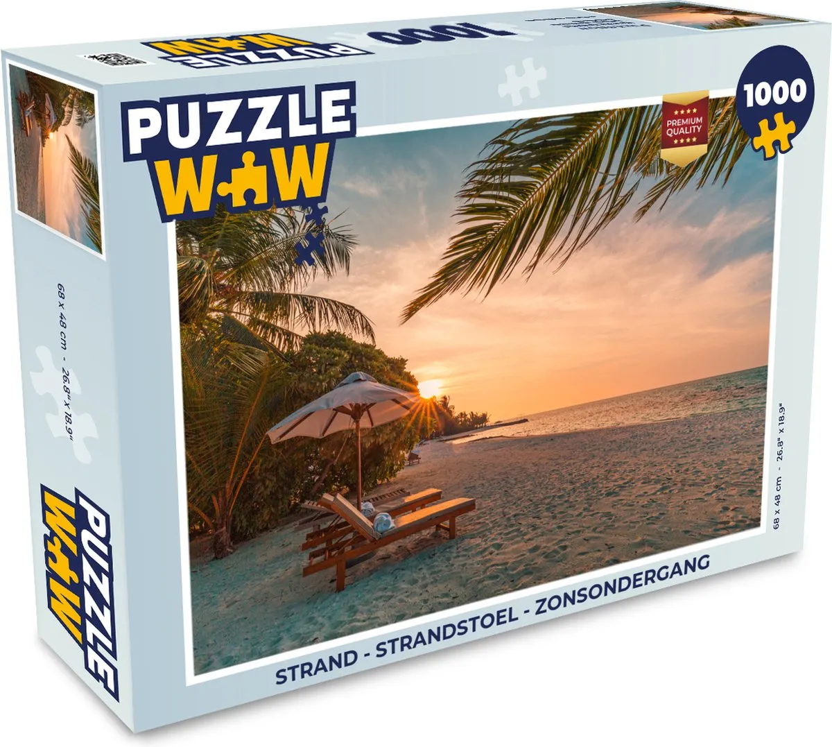 PuzzleWow Strandstoel Legpuzzel 1000 Stuks - Multicolor