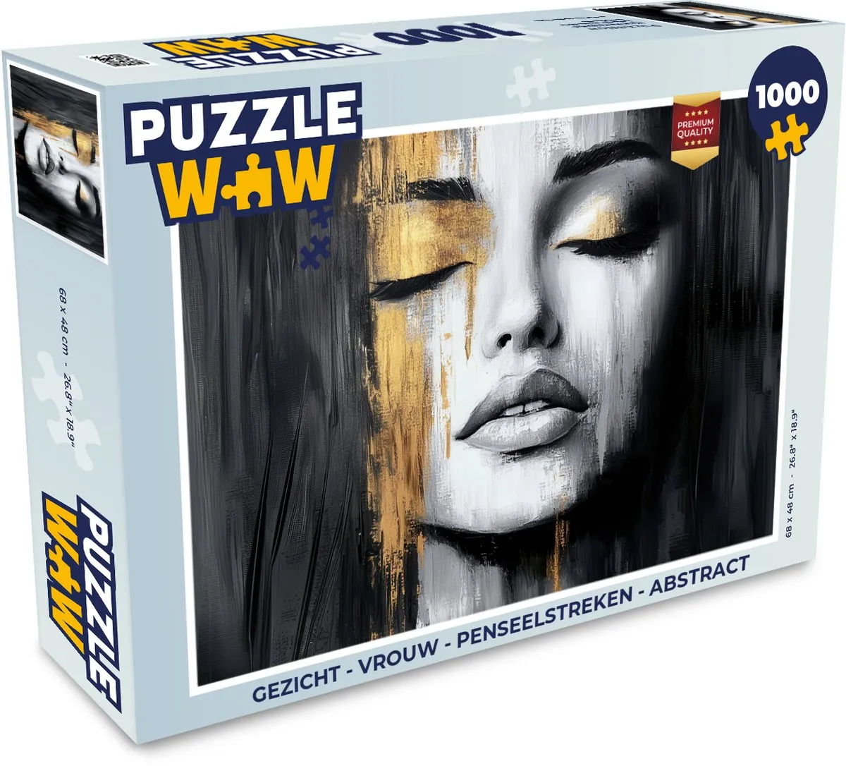 PuzzleWow Legpuzzel 1000 Stuks - Vrouw Gezicht Abstract