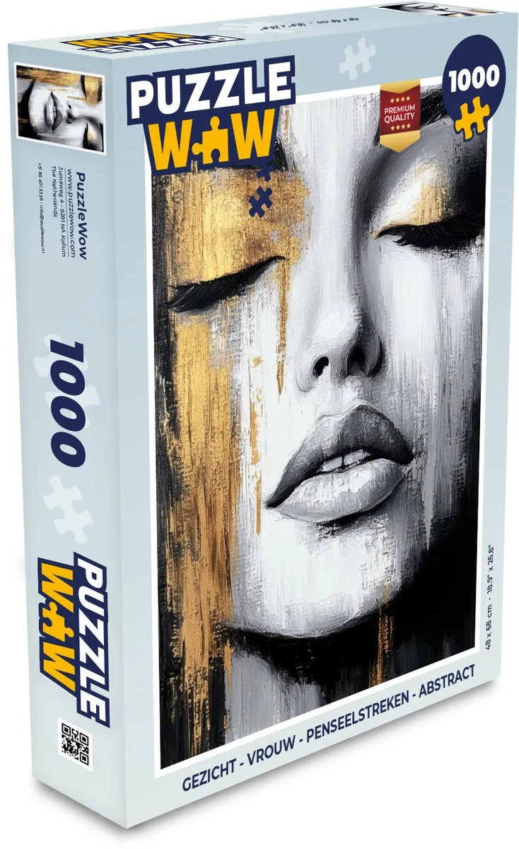 PuzzleWow Legpuzzel 1000 Stuks - Vrouw Gezicht Abstract