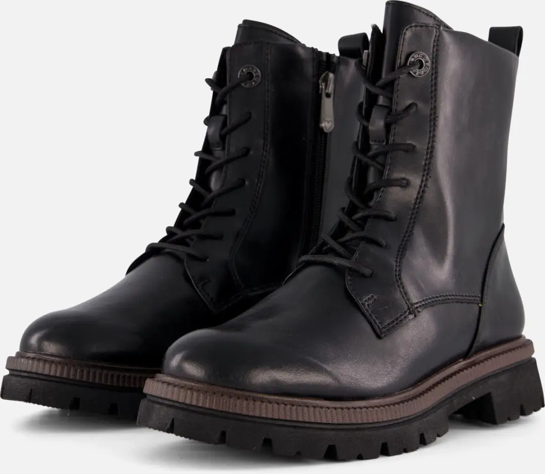 Marco Tozzi Veterboots zwart Synthetisch