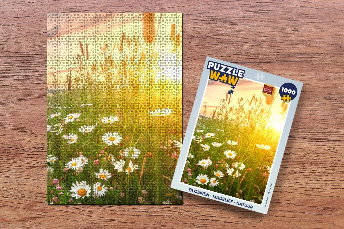 PuzzleWow Bloemen Madelief Horizon Legpuzzel 1000 Stuks - Multicolor