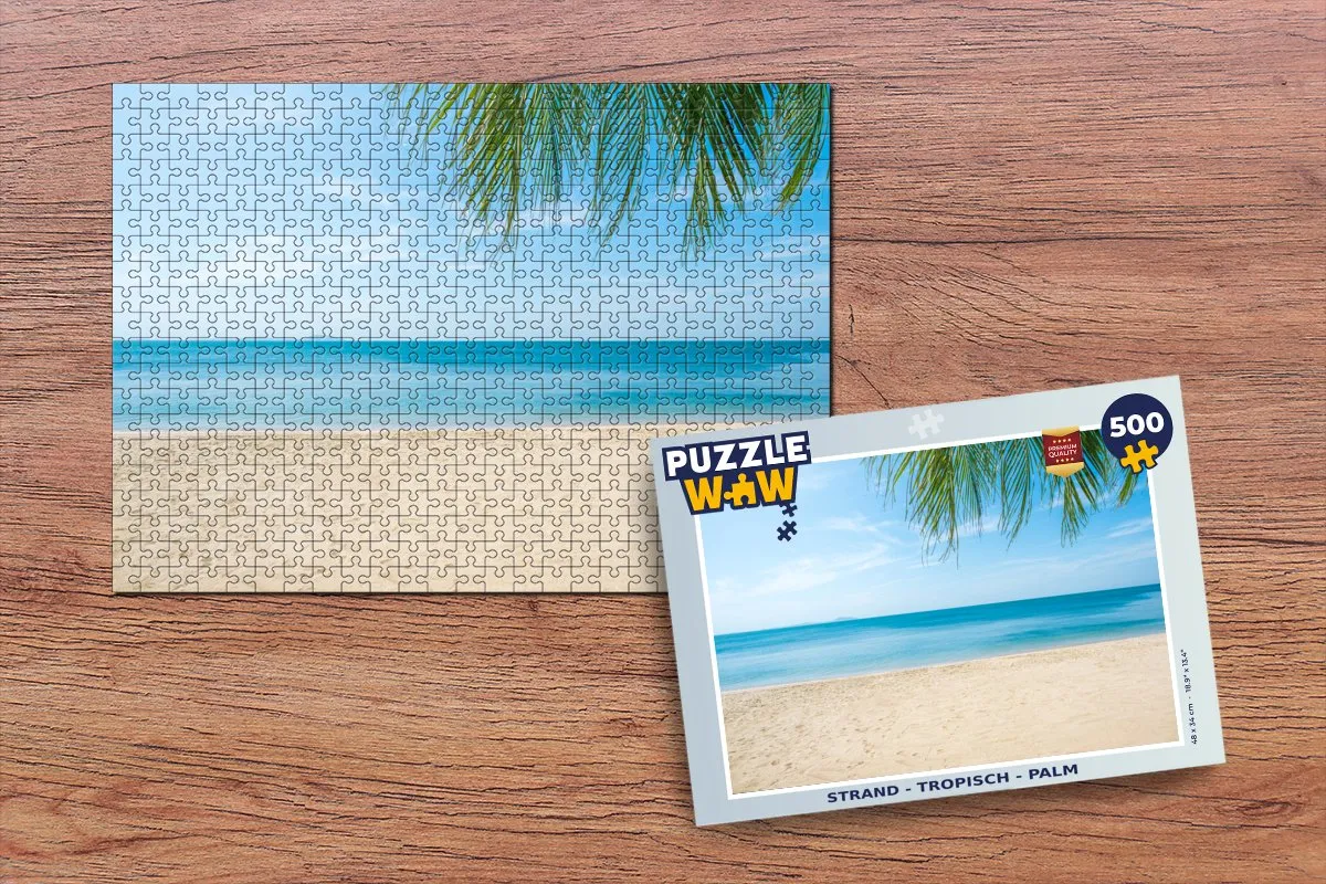 PuzzleWow Strand Tropisch Palm Legpuzzel 500 Stuks - Multicolor