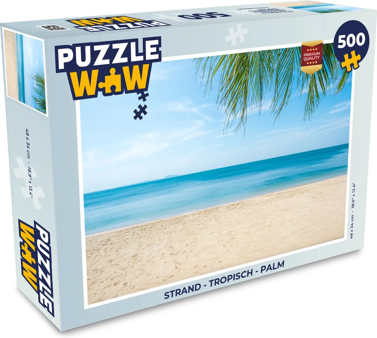PuzzleWow Strand Tropisch Palm Legpuzzel 500 Stuks - Multicolor
